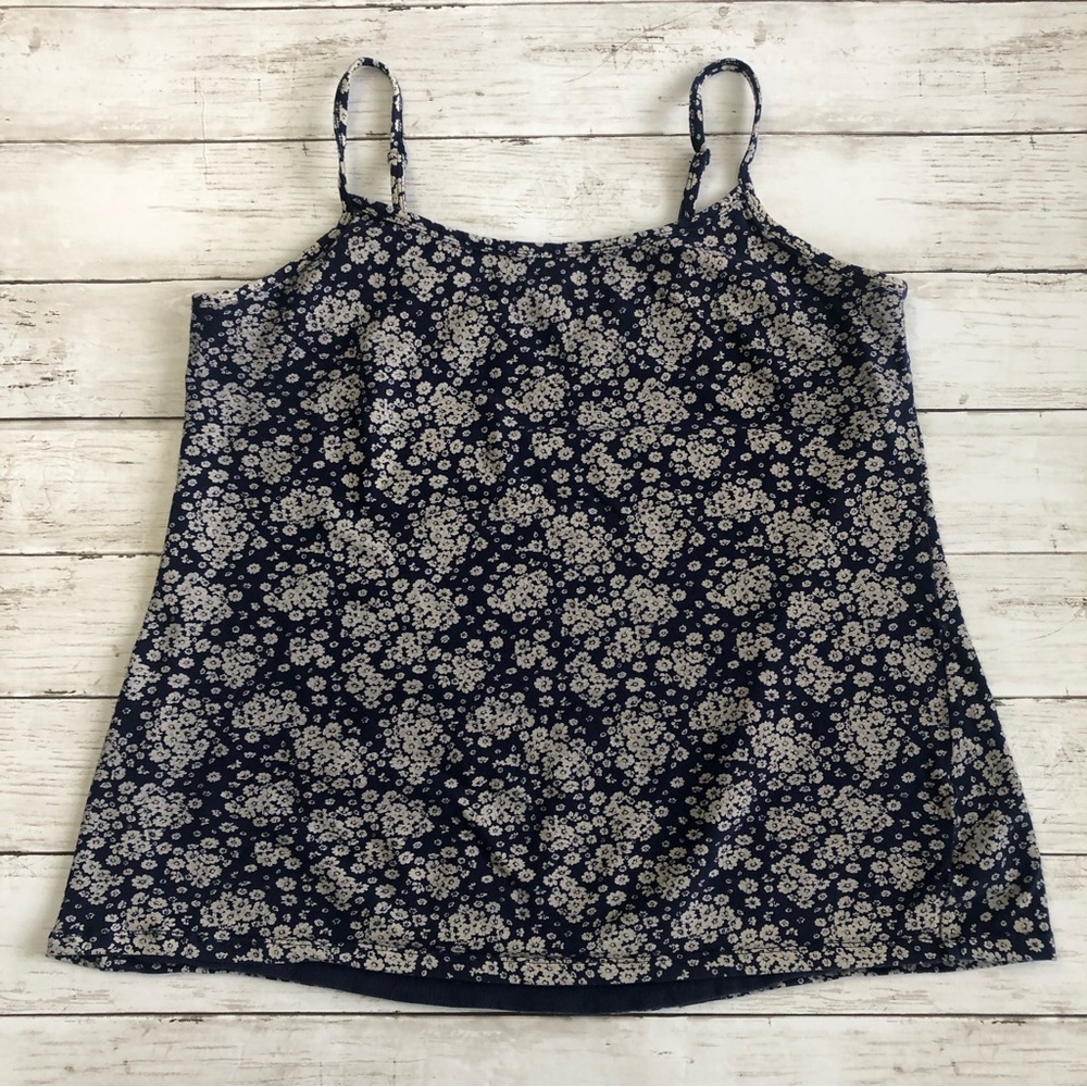 TORRID Women’s Blue Floral Print Strap Spaghetti Blouse Sz 2